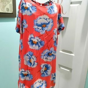 Plus size 2x orange floral dress